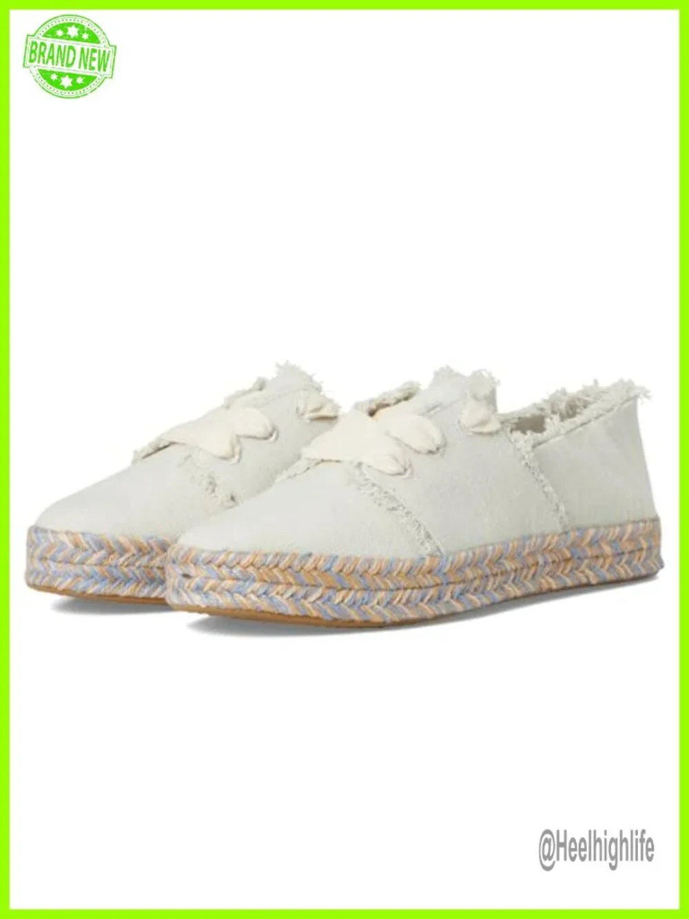 Lace-Up Flatform Espadrille Platform Shoe Fray Detail